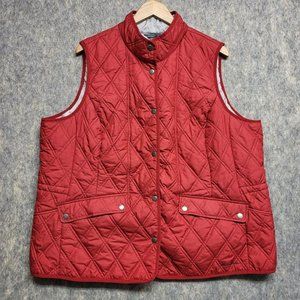 Eddie Bauer Vest Womens 2X Red Quilted Lightweight Packable Casual Outdoors